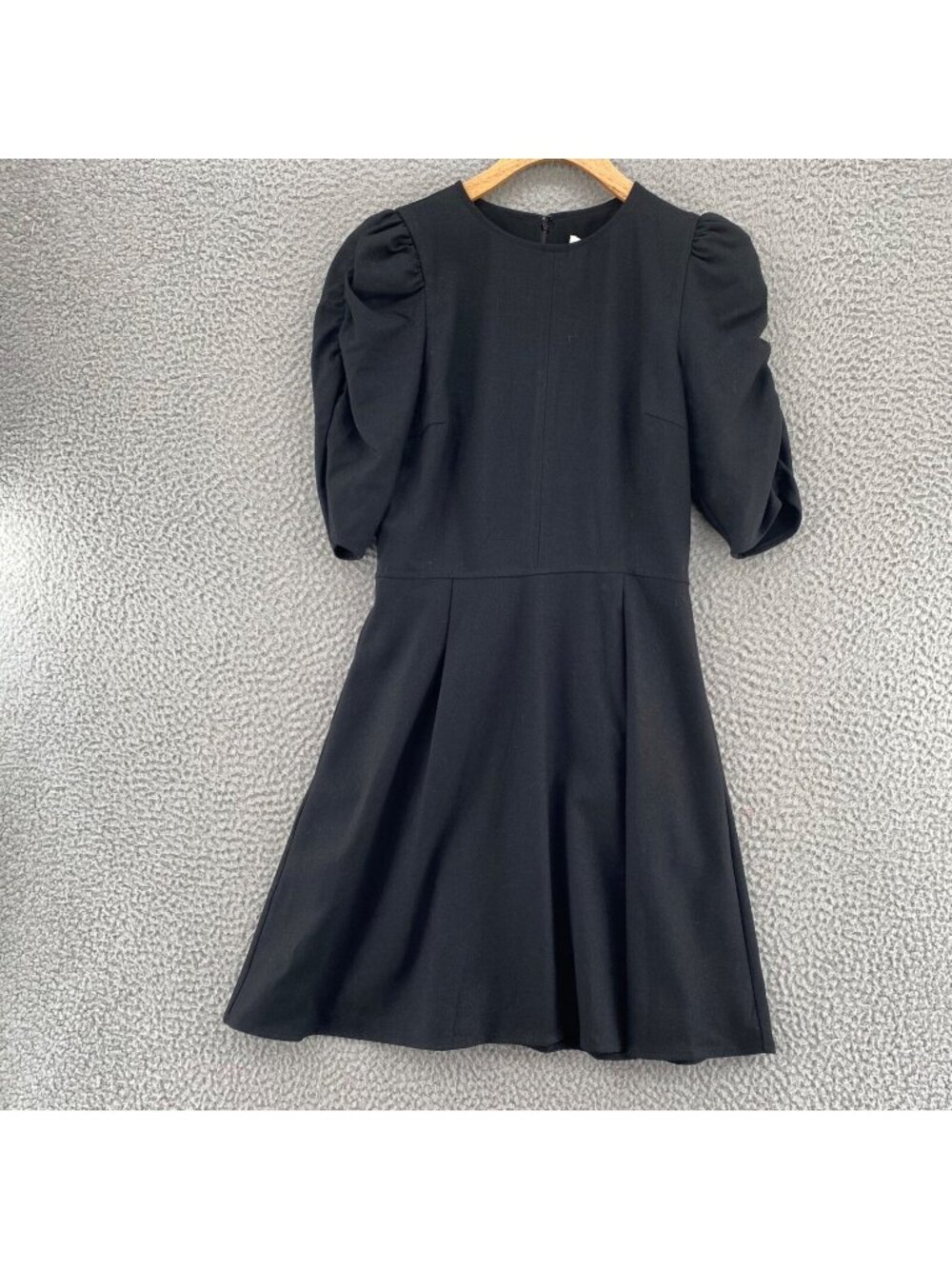 A Loves A Dress Womens 2 Black Fit & Flare 1/2 Puff Sleeve Shimmer Stretch NWT